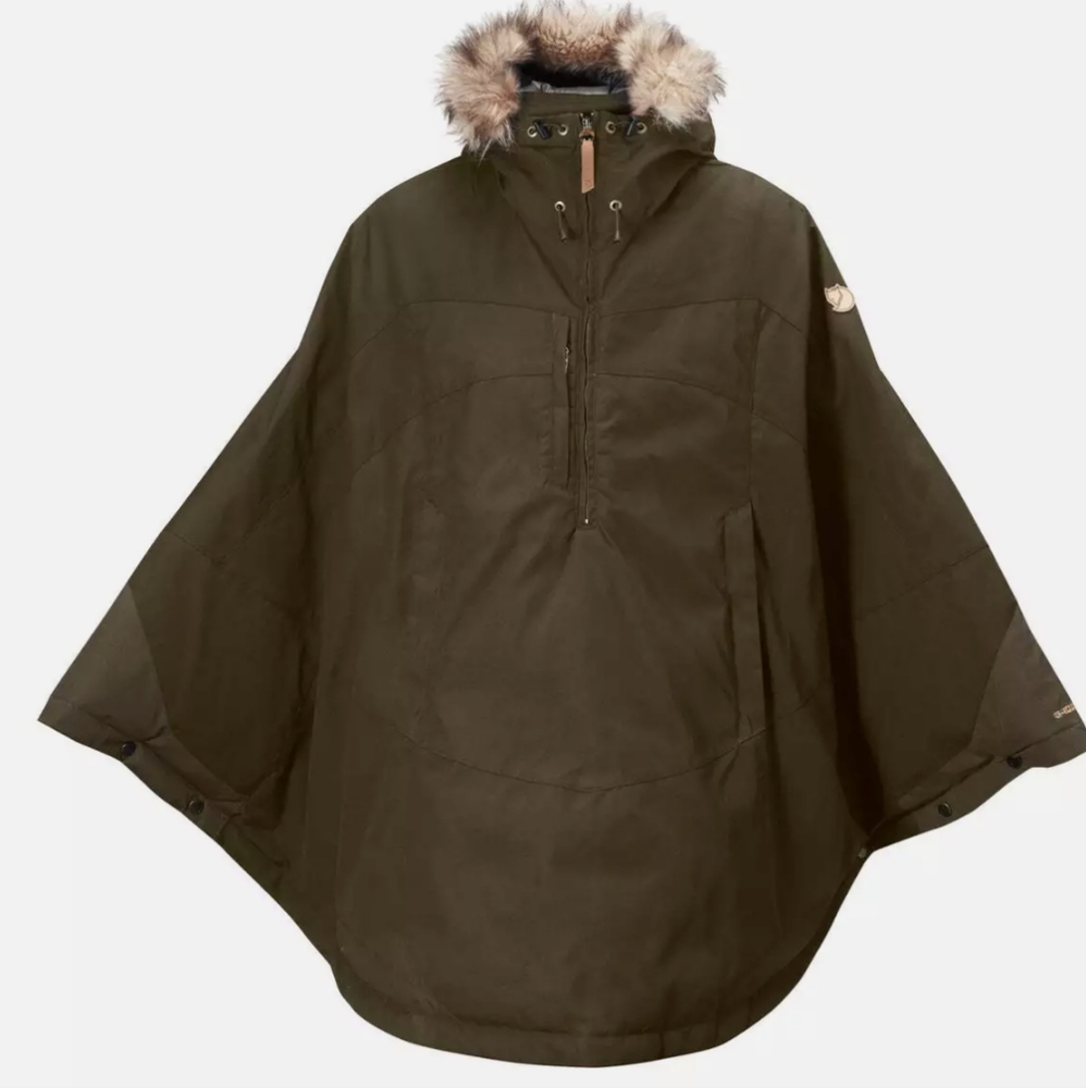 Fjallraven Luhkka Poncho Winter Cape Dark Olive xSmall no rips, no stains.